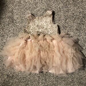 H&M Rose Gold Lace and tulle Dress